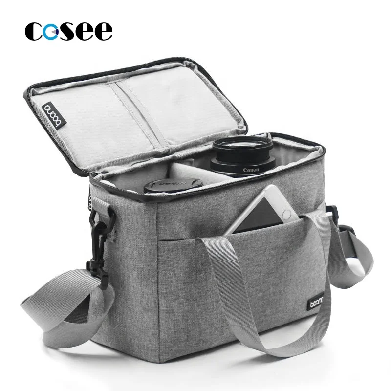 Waterproof custom outdoor travel bag for Nikon Canon SLR/DSLR canvas leather dslr shoulder camera bag