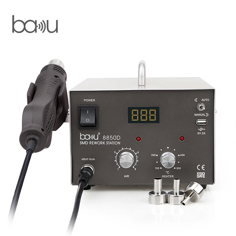 BAKU ba-8850D professional Precise temperature control soldering iron station and heat gun