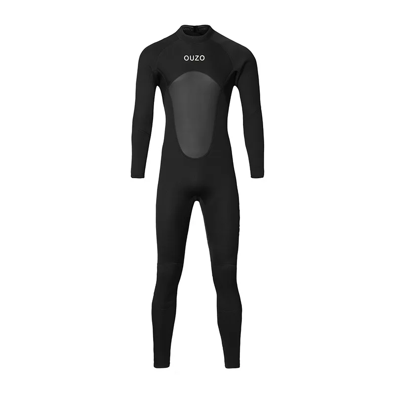 Full Wetsuits 3mm Neoprene Wetsuit Back Zip Long Sleeve for Diving Surfing Snorkeling One Piece Wet Suit for Men