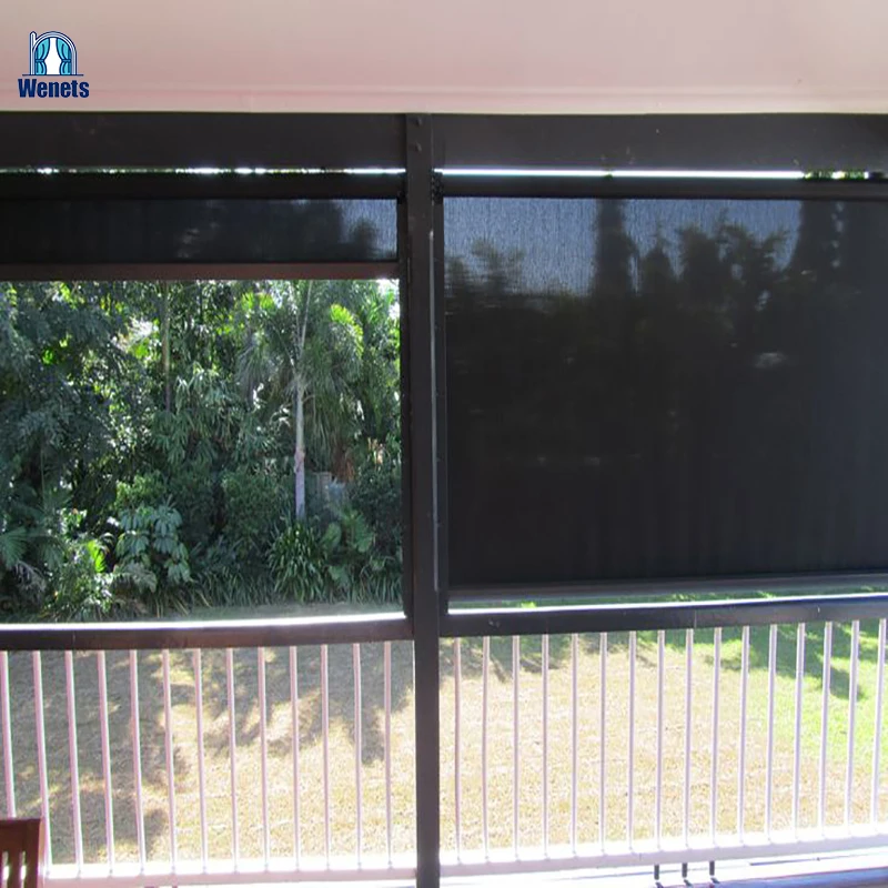 Multi-channel Remote Control Durable Horizontal Wind and Water Proof Zip Screen Outdoor Roller Blinds
