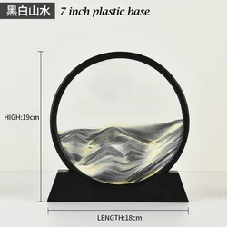 Moving Sand Art Picture Round Glass 3D Deep Sea Sandscape in Motion Display Flowing Magic Sand Frame for Craft Gift