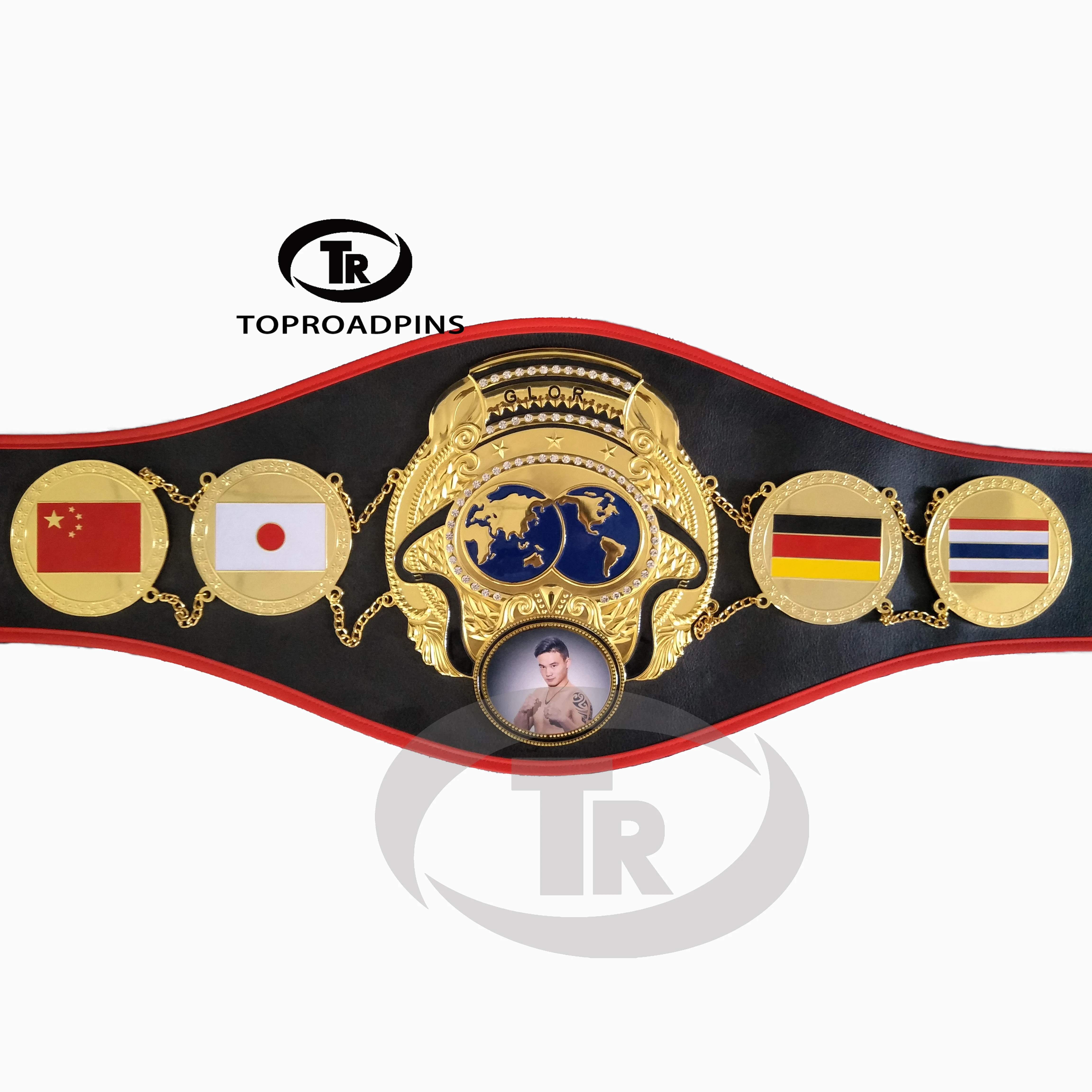 Custom Logo Free Design Gold Supplier American Style Colours Championship Wrestling Belt Fighting
