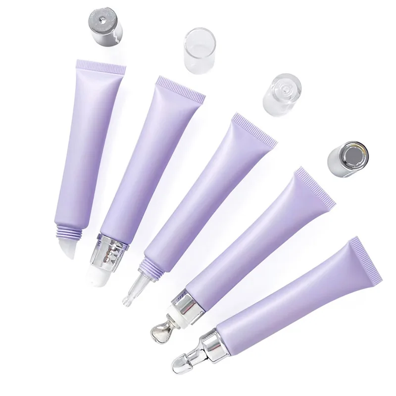 Custom 20g Eye Cream 10ml  Cosmetic Empty Tube Lip Color Eye Cream Squeezed Plastic Packaging Tube with Ceramic Vibration Head