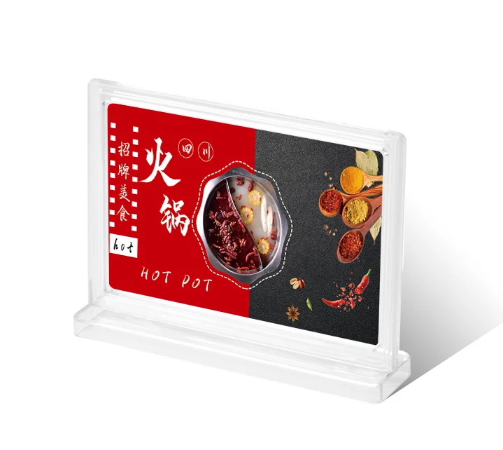 Free Sample Transparent Table Desktop Holder PVC Base Menu Display Stand