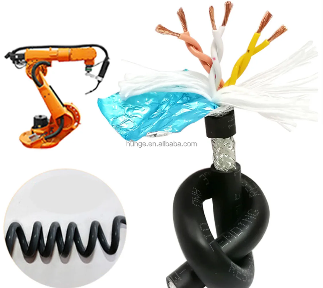 Flexible TRVVPS Cable High Speed Twisted Pair Shield Towline Cable 2-12 Core Wire For Transmission Occasions