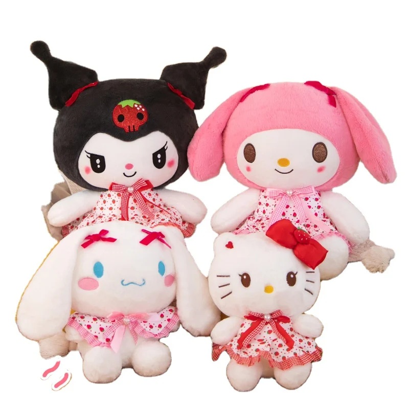 Sanrios KT Cat Doll Cute Kawaii Soft Cotton Plush Toy Bear Type Accessory with Grab Machine Function for Parties