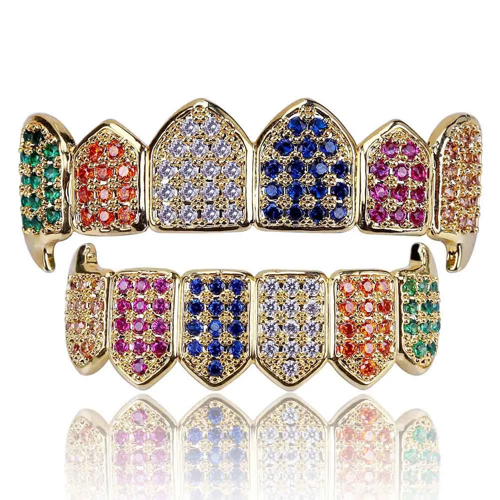  Хип-хоп 18K золотые Зубные коронки хип-хоп ювелирные изделия для