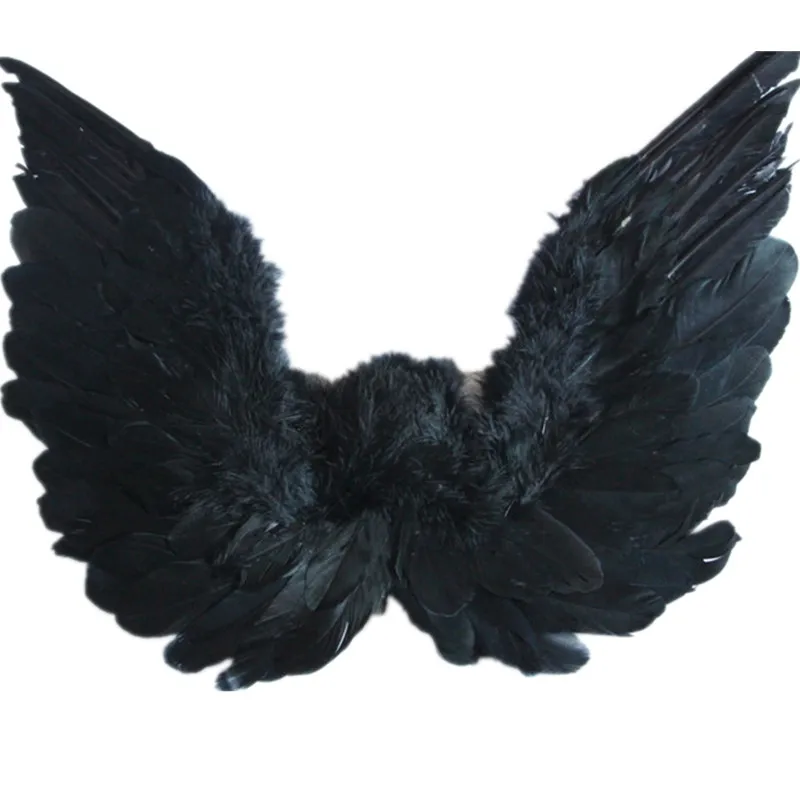 Event Decoration Craft Large Black Angel Wings Goose Feather