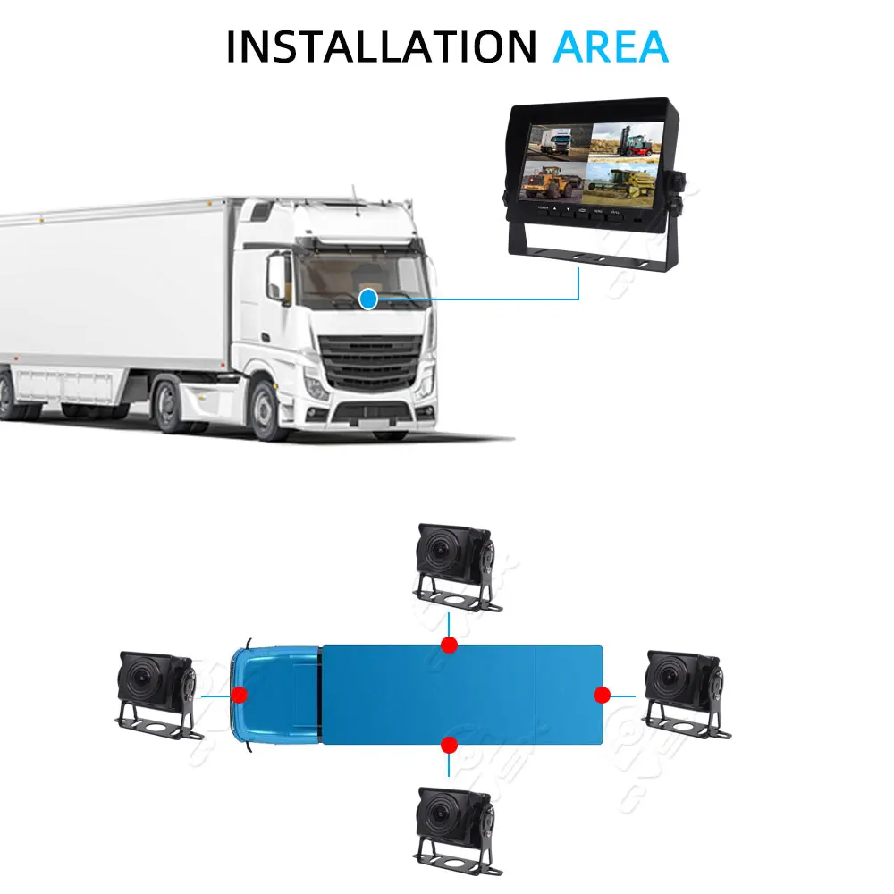 7 Inch TN/IPS Stand-Alone Dashboard LCD Car Monitor with Reverse Truck Screen Sunvisor Placement Rear View Car Video Monitoring