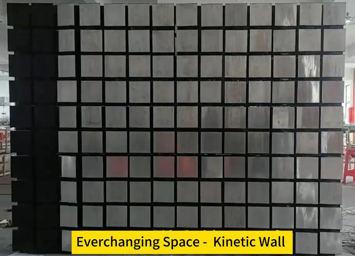 Kinetic Interactive Wall Decoration Dynamic Flipping Triangle Block Installation for Event Exhibition Display