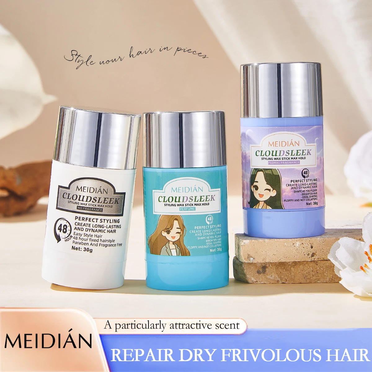 Original Private Label Men Women Hair Gel Styling Products Use Not Greasy Edge Control hair wax stick For Hair Fixed