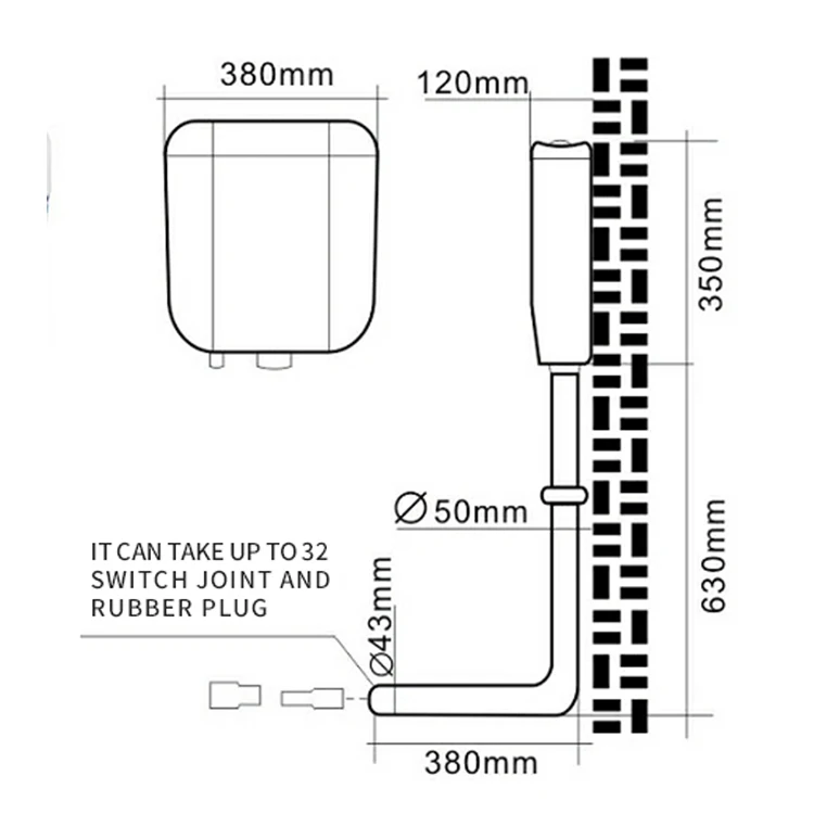 Hot Sale Wall Hanging Water Tank Toilet Flush Cistern for bathroom