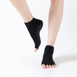 Fiona RTS High Quality Korean Ladies Toeless Sports Soft Women Bamboo Trampoline Non-slip Floor Pilates Yoga Socks