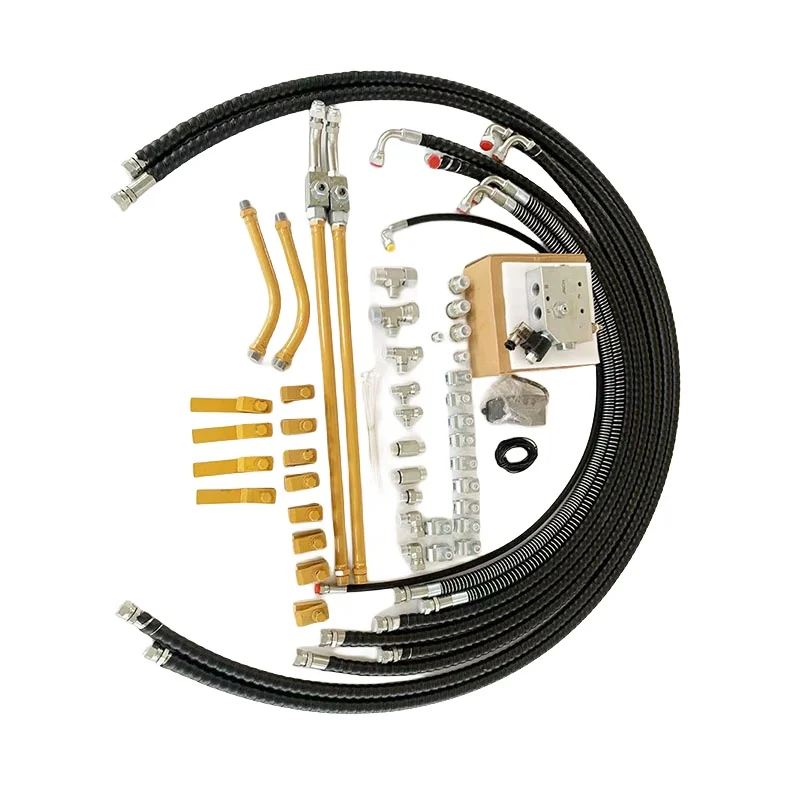 Backhoe auxiliary pipe line hammer hydraulic breaker piping installation kits for CAT420d