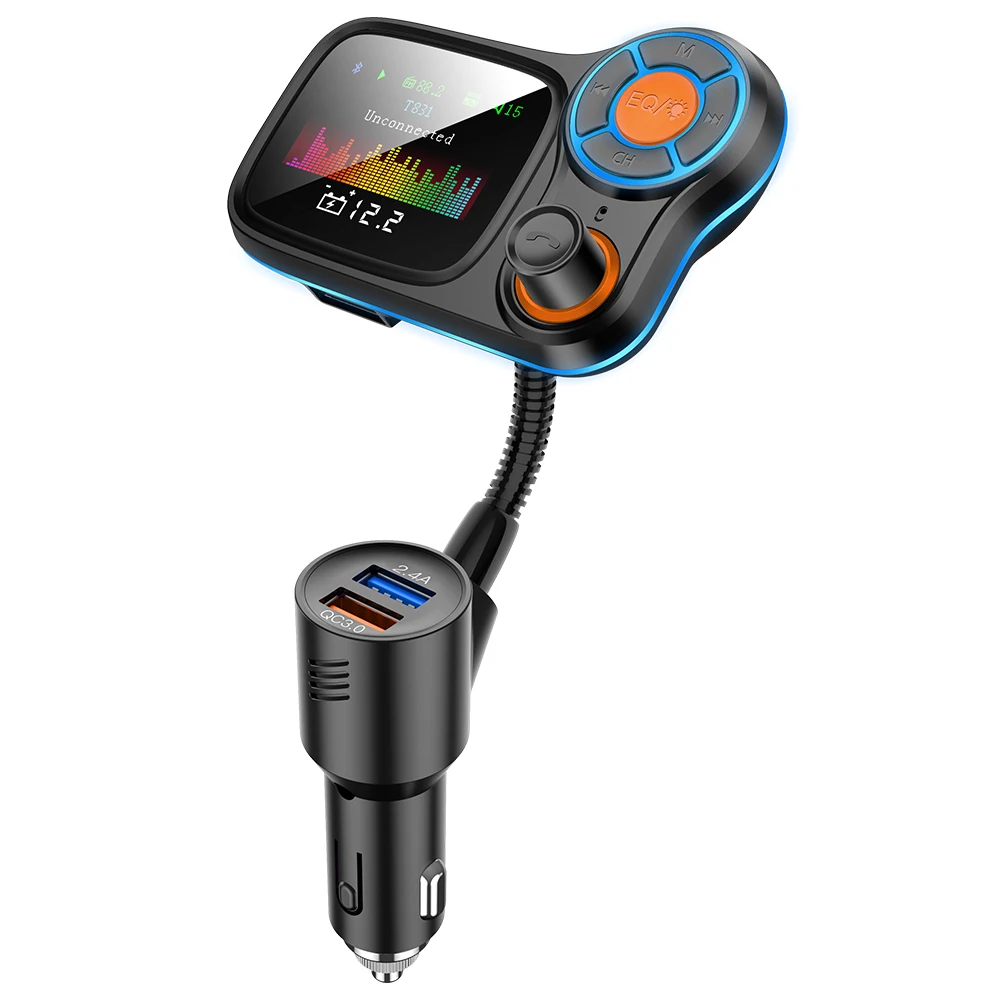  Съемное автомобильное зарядное устройство для MP3-плеера с двумя USB-портами музыкальный стерео-плеер громкой связью FM-передатчик автомобильный
