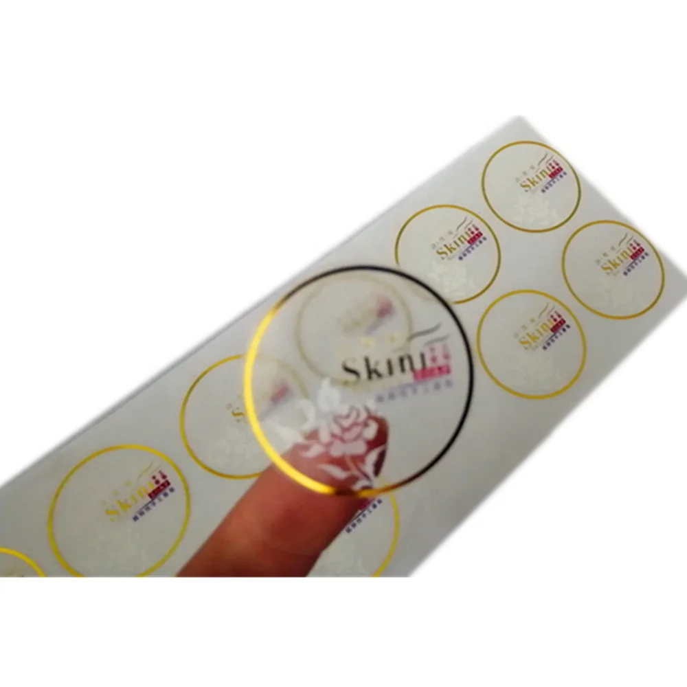 Personalised Self Adhesive Sticker Labels Clear Vinyl Glossy UV Spot Logo Vinyl Sticker Print Label