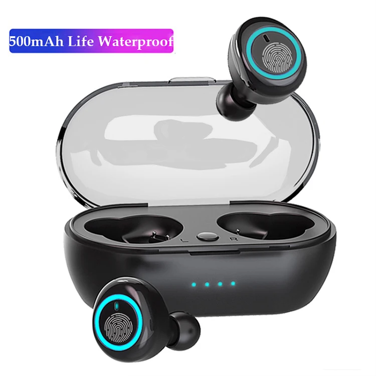 New Y50 bt 5.0 sleep earbud mini wireless music earphone headphone IPX6 smart touch tws waterproof headset