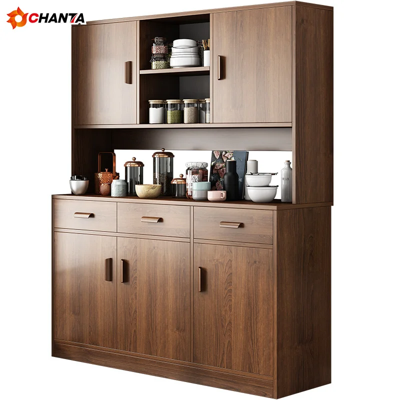 Sideboard wine cabinet modern minimalist solid wood color kitchen against the wall household cupboard storage
