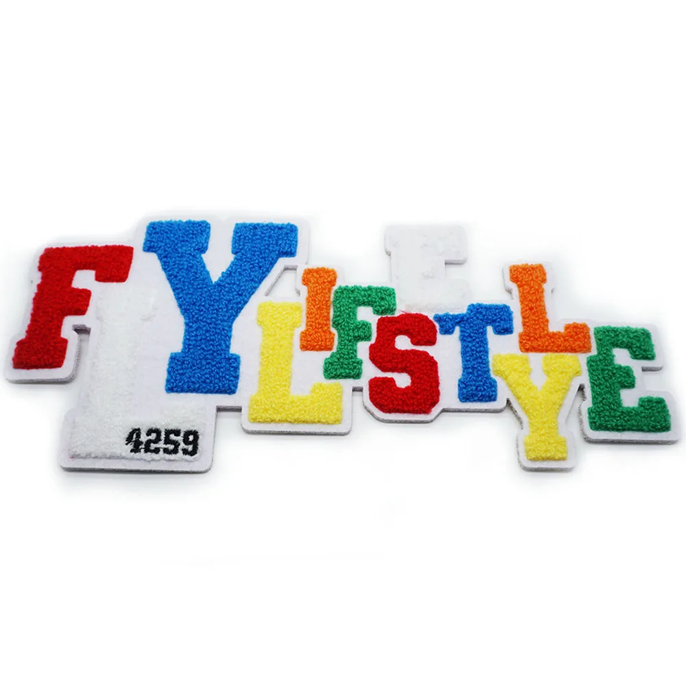 Custom no minimum Double Layer Felt Camouflage Chenille Letterman Patches for T-shirt