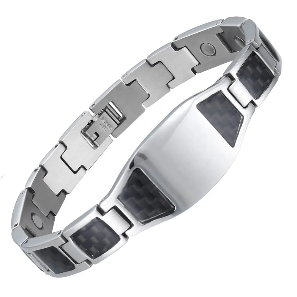 BioMagnetic Jewelry Stainless Steel Masonic Magnetic Bracelet Engravable Bracelets for Amazon