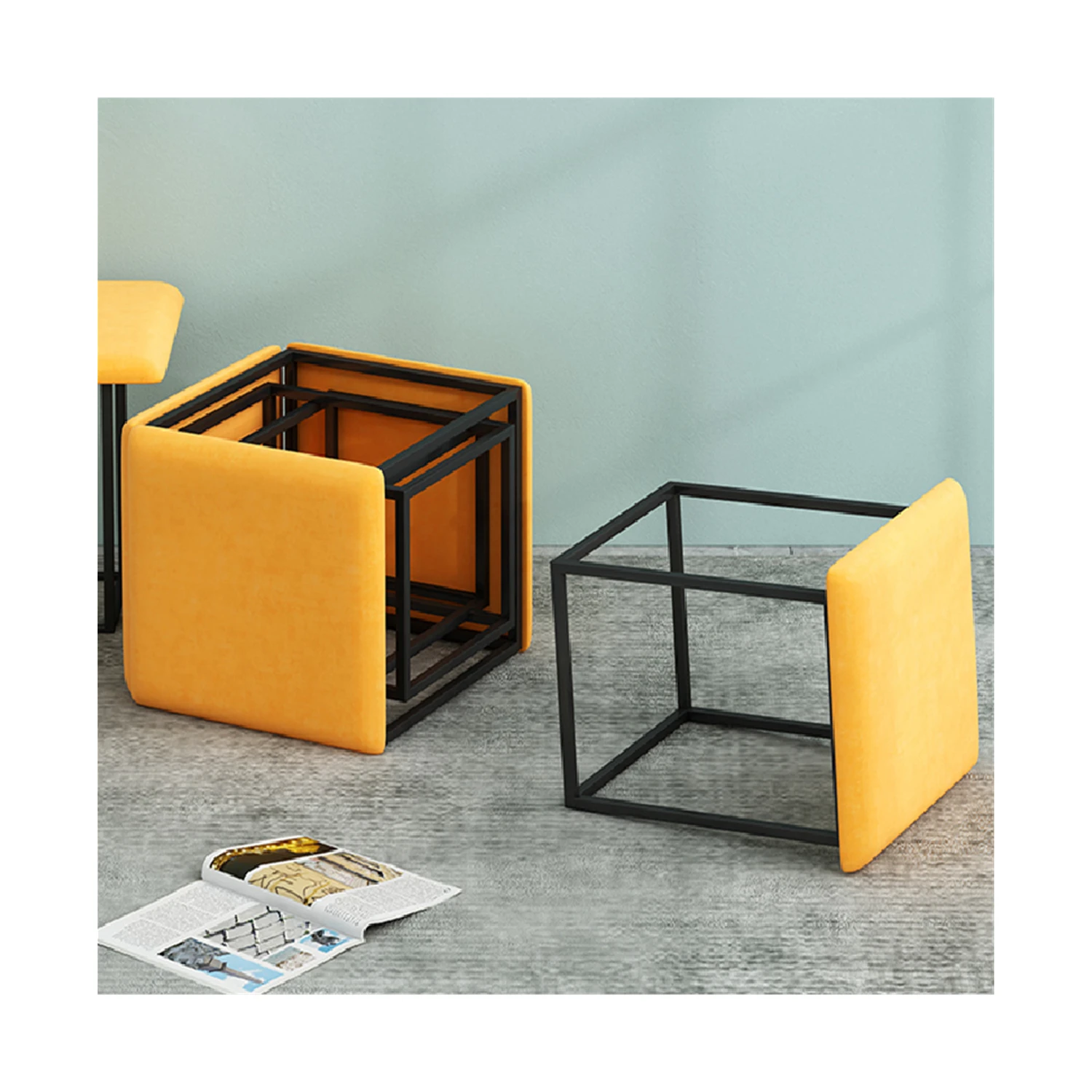 5 в 1 компактный комбинированный табурет, креативный Регулируемый табурет, многофункциональный металлический складной табурет для хранения