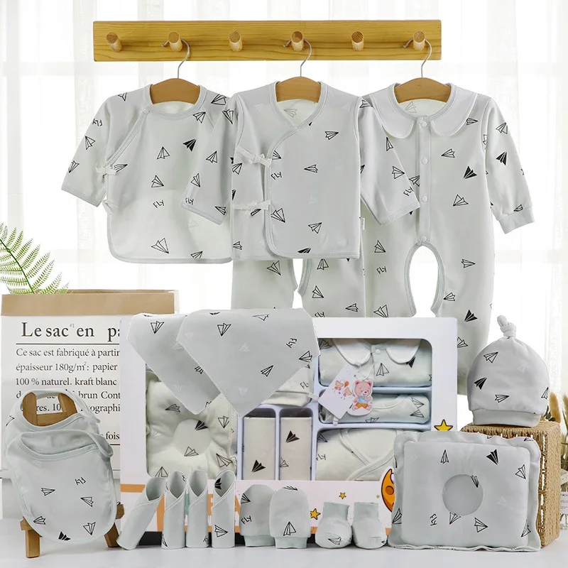 Babies Gift Box Cotton Clothing Sets 18pcs 21pcs 22pcs Blue Pink Green New Born Baby Clothes Gift Set