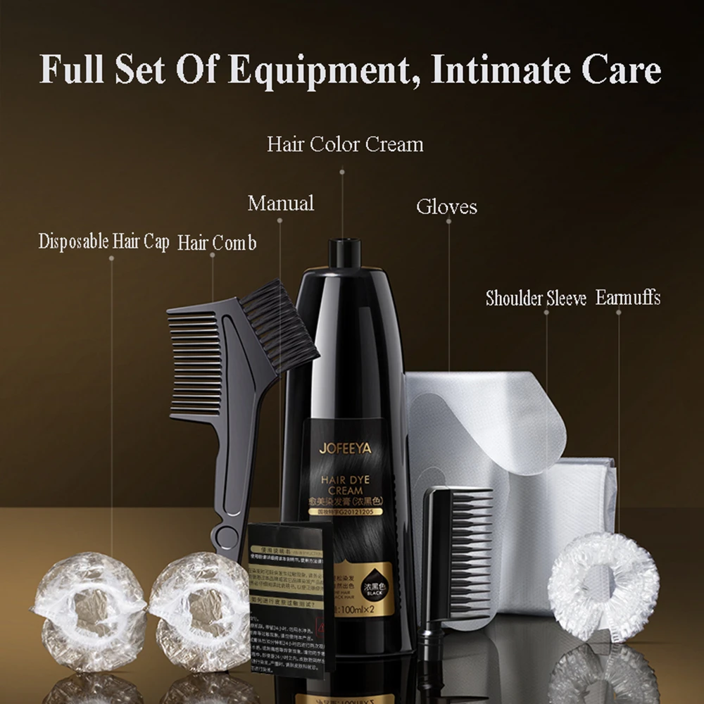 Hair Dye Shampoo Black Cruelty Free Organic Colorant Anti Grey Color Dark Black Shampoo Dye