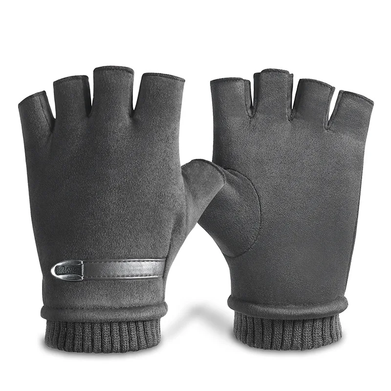 Зимние вязаные теплые варежки для пальцев без сенсорного
