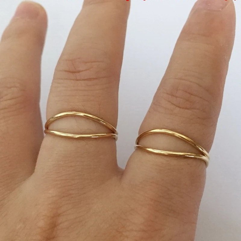 Design Unique Minimalist Unisex Jewelry New Design Wedding Rings 14k Gold Filled Ring Men Rings