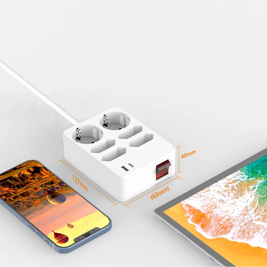 USB Европейский 16A плата питания 6 способ ЕС немецкий Белый Черный Удлинитель силовой разъем евро сетевой фильтр