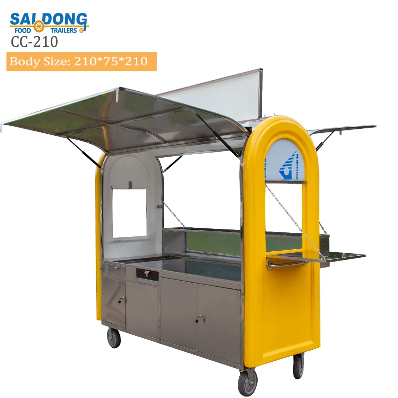Top Quality Mobile food vending cart hand push cart design