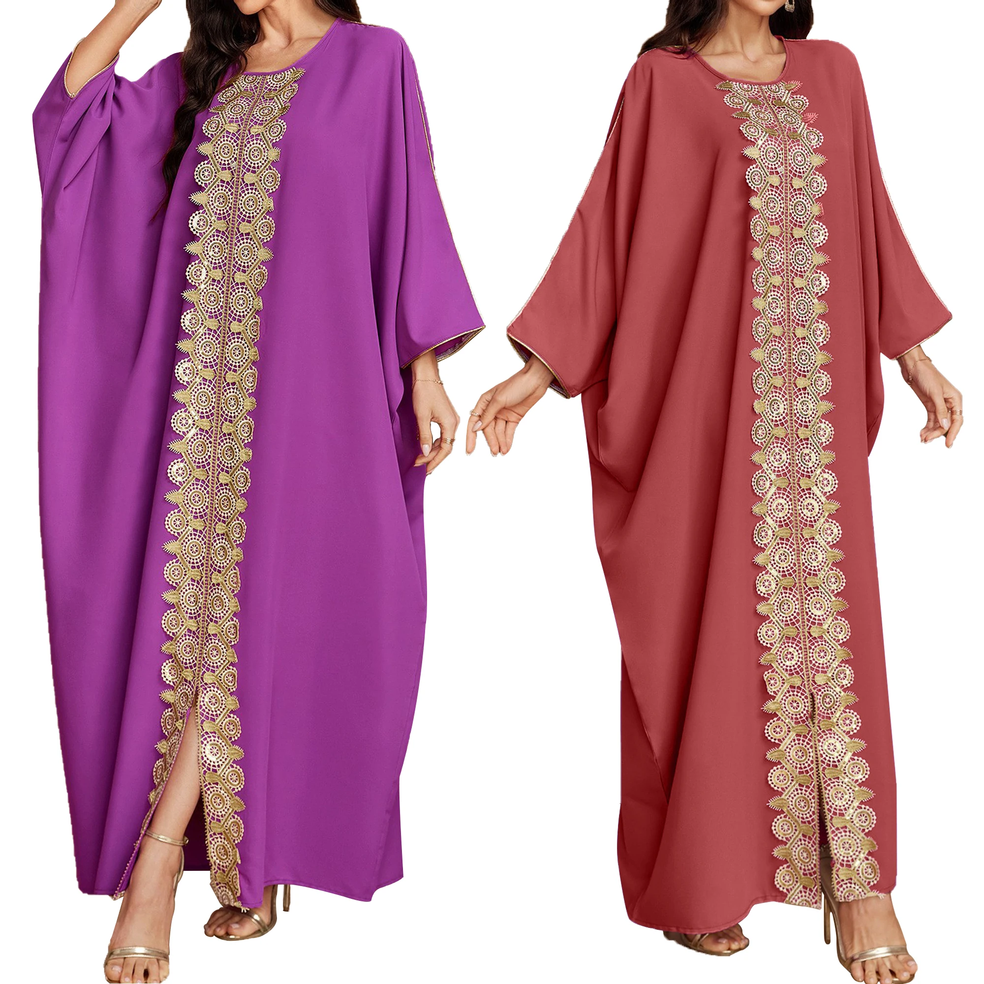 Custom Middle East Dubai Ethnic Style Embroidery Long Sleeve Muslim Uniform Dress Islamic Clothing For Women