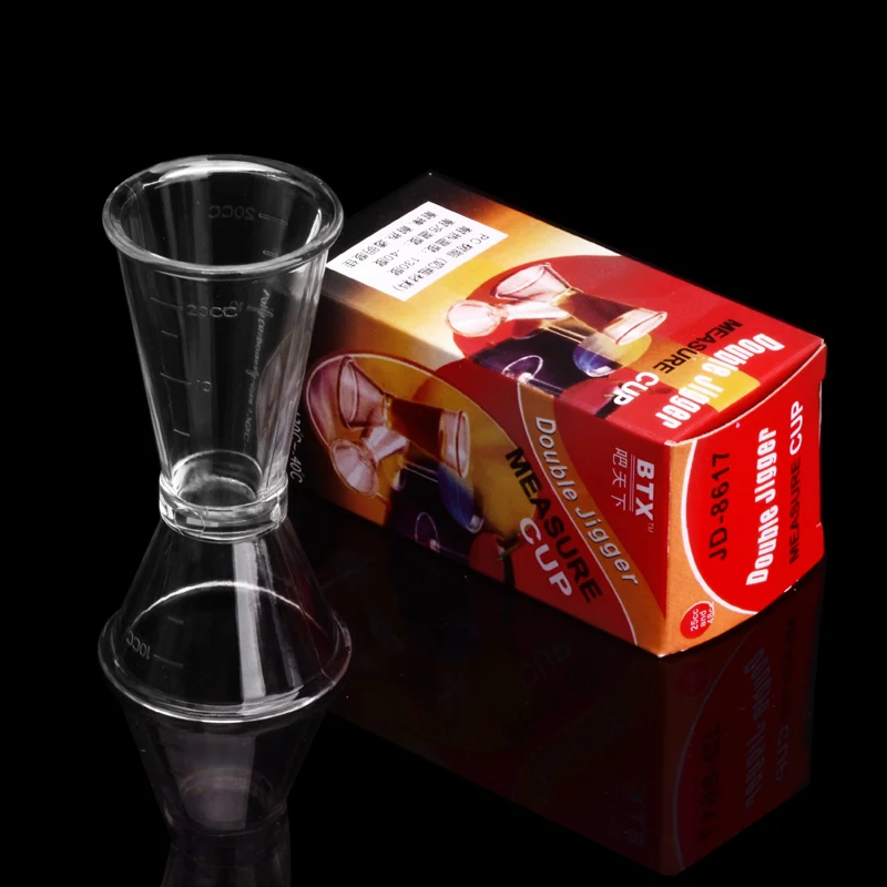 Multi-functional transparent PC resin double head measuring cup bubble tea and bar use Jigger