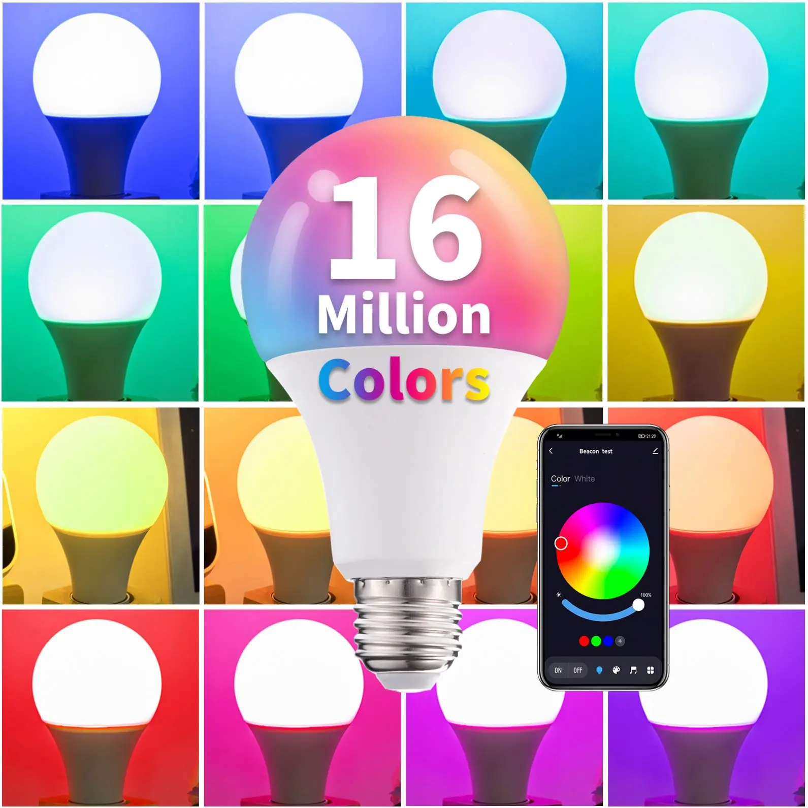 Умная лампа с управлением через приложение Fxpot Tuya Alexa 10 Вт Rgb регулировкой яркости E26 E27 B22 СВЕТОДИОДНАЯ умная