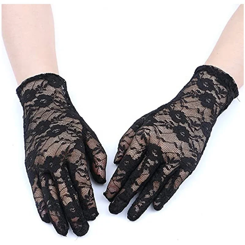 Women Elegant Short Lace Gloves Courtesy Summer Gloves For Wedding Dinner Parties