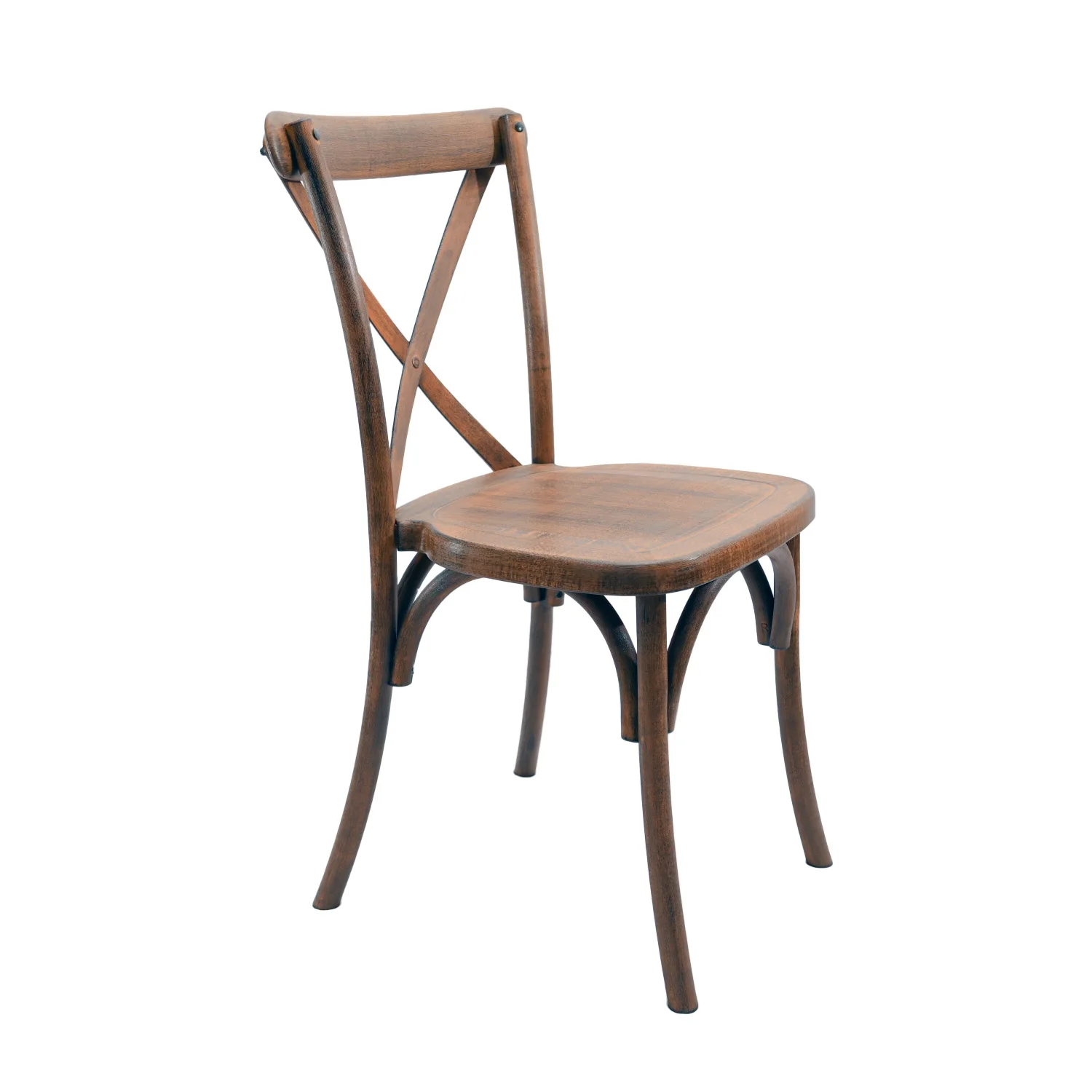Manufacturer Wholesale Stackable Wood Finish Wedding Dining Plastic Crossback Resin Vintage Cross Back Chair For Events