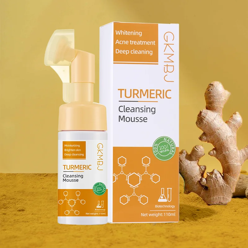 eco-friendly microbial ferment skin care,natural dark spot removal,acne pimple face wash kojic acid turmeric facial gel cleanser