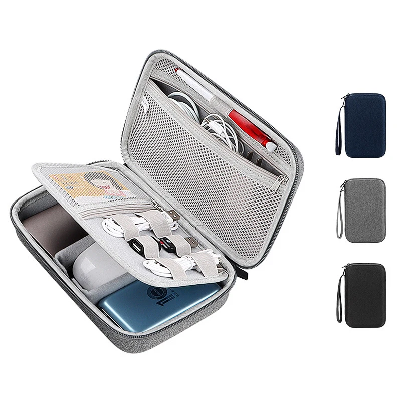 High Quality Hard Shell Eva Travel Accessories Travel Pouch Organizer Bags Data Cable Usb Flash Drive Power Bank Storage Box