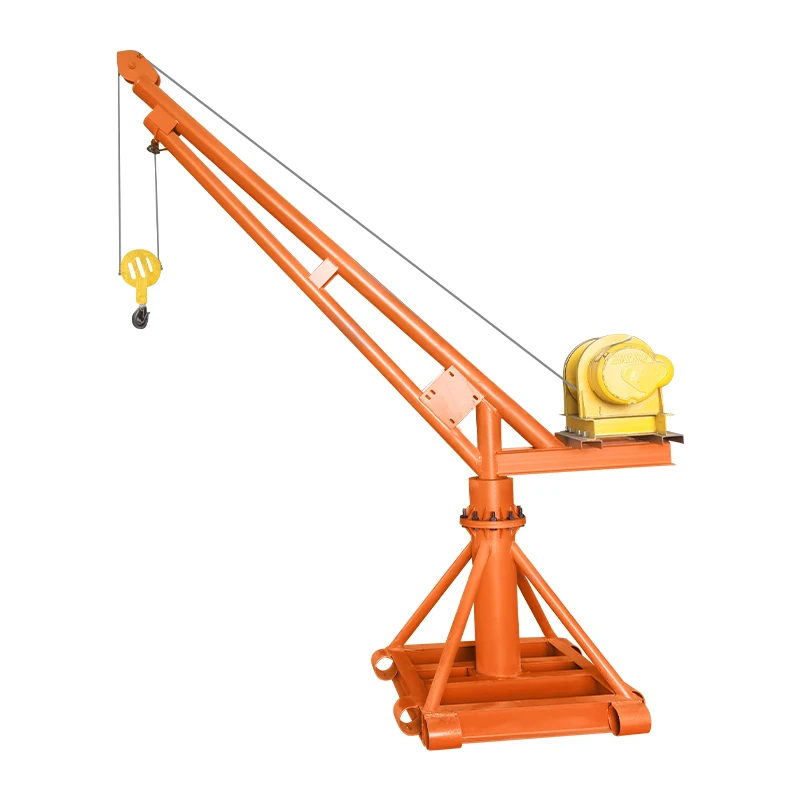 360 degrees rotate 2ton small outdoor use mini engine crane monkey lift crane