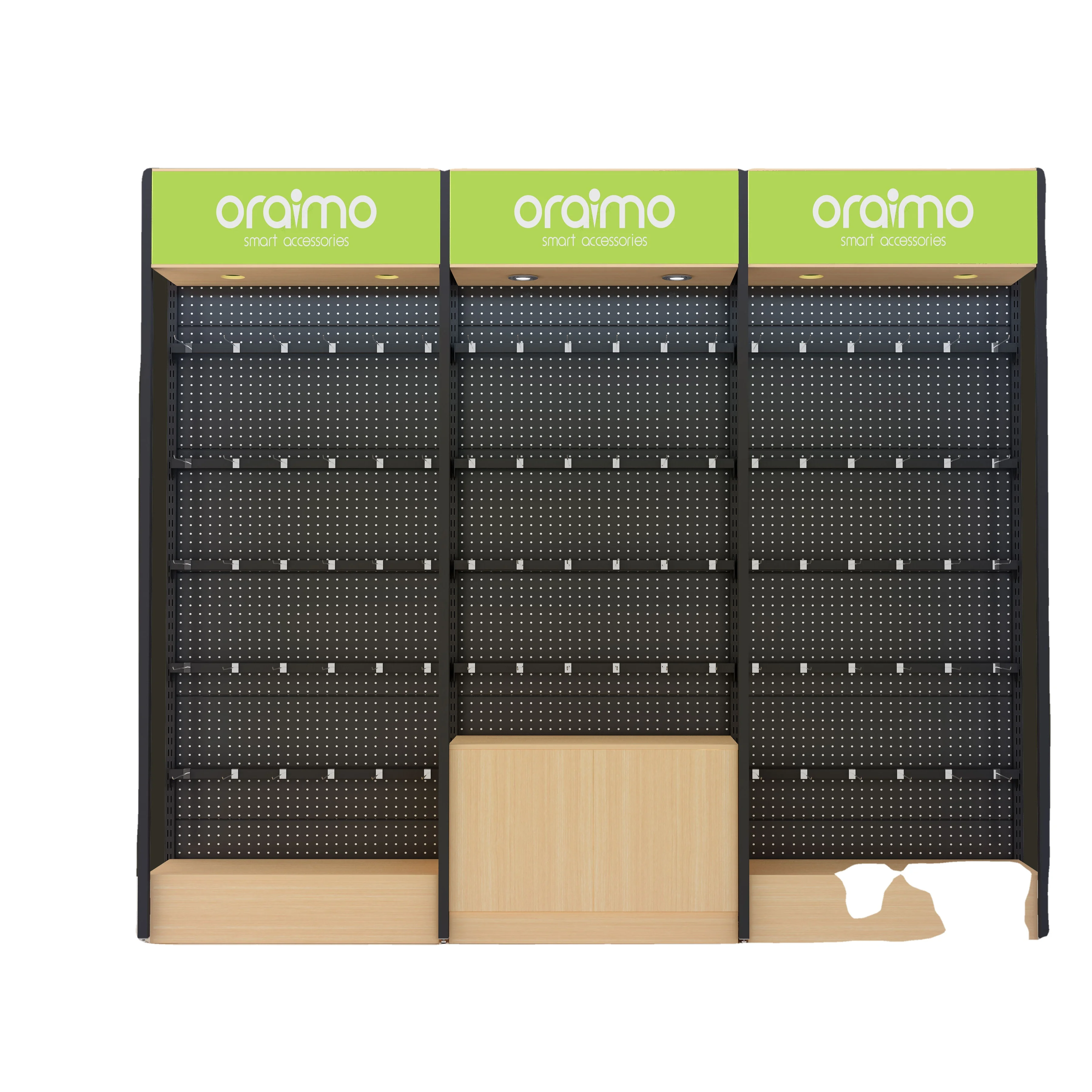 Customized Mobile Phone Accessories Rack Wall Display Cabinet Cell Phone Metal Shelves For Phone Case