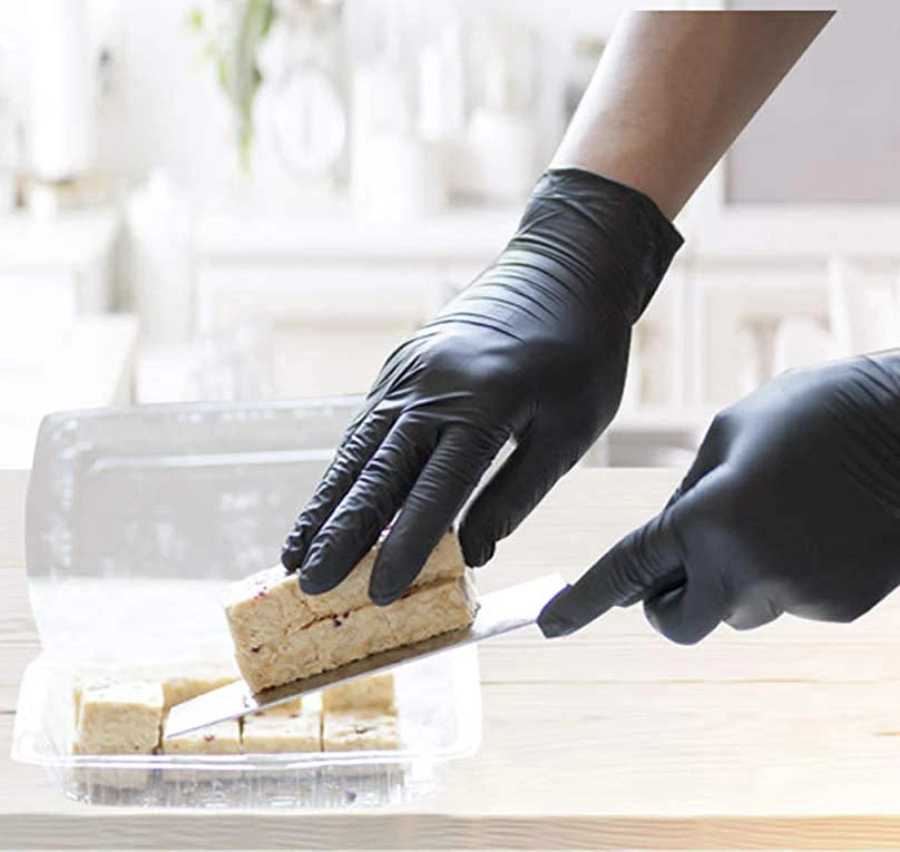 Custom Color Xs Box 100 Pcs Pink Black Nitrile Gloves For The Kitchen Car Barber Tattoo Pedicure Manicure Work