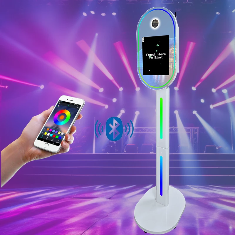 Wedding Party Led Flash Mirror Photo Booth 15.6 Inch Digital Panel Photobooth Kiosk Printer Dslr Camera Photo Booth