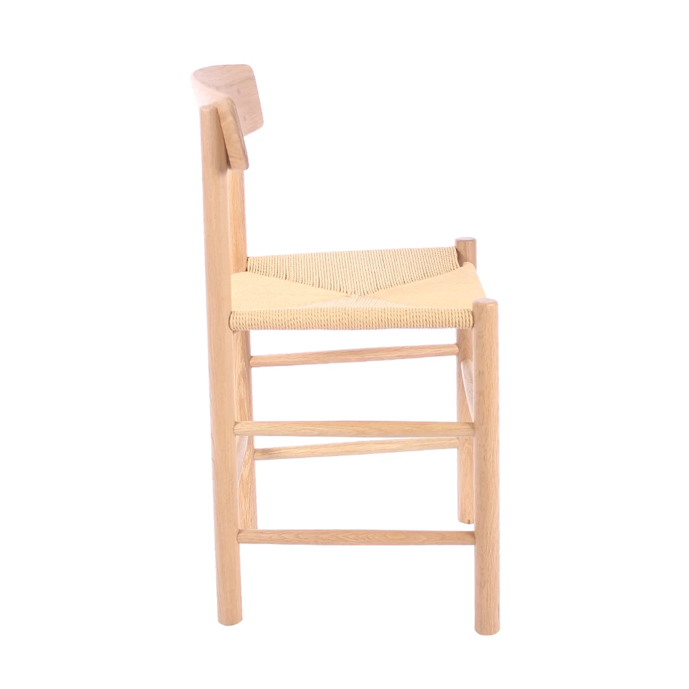 Walnut Solid Wood Dining Chair Nordic Style Cafe Shop Furniture Woven Modern Rope Chair
