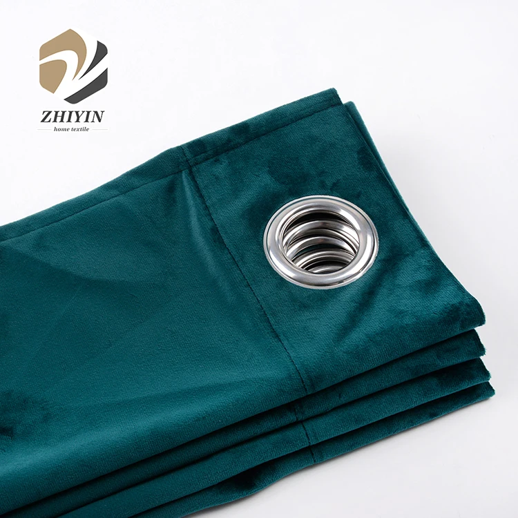 
Various color 100% polyester European and American style ready made velvet curtains for living room 