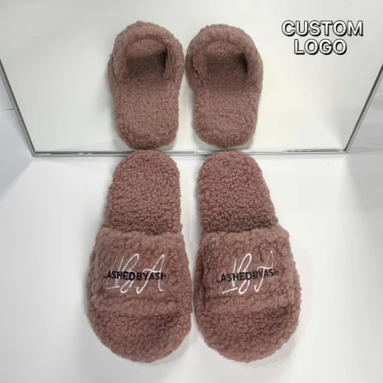 designer sandals Custom Logo Pvc Slide Sandal Plain Wholesale New PVC women Slipper embroidery design fox fur slipper sandals for ladies in best material