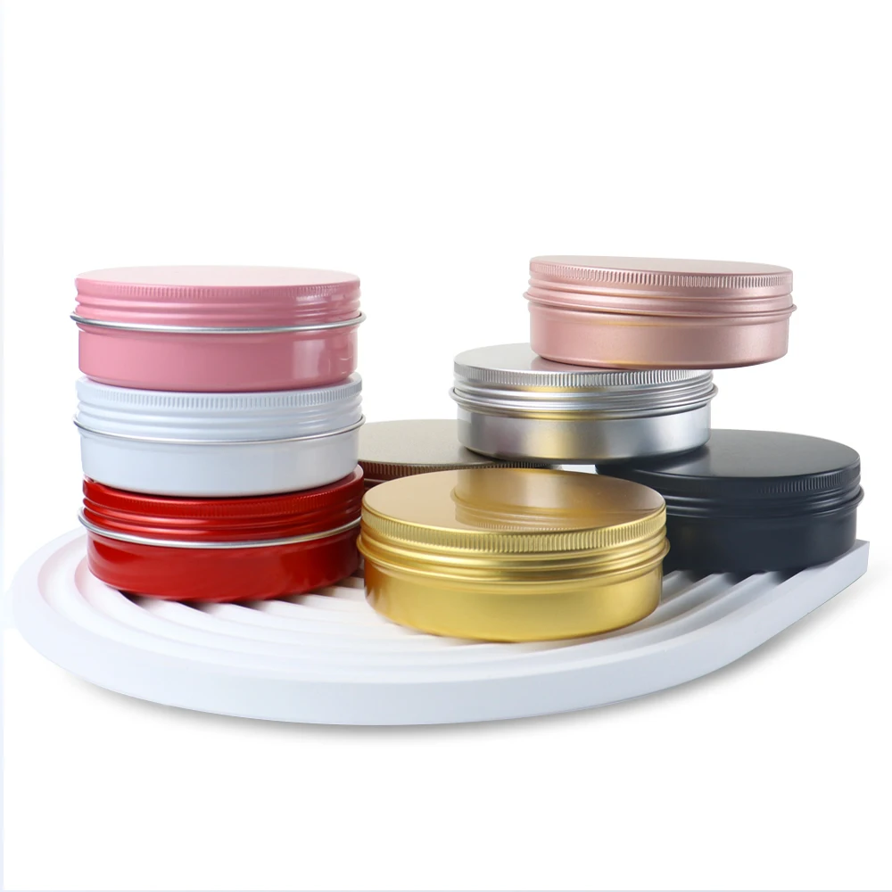 Custom Empty Private Label Metal Ointment Tin 30g 50g 100g 120g 150g 200g Flat Cosmetic Aluminum Jar