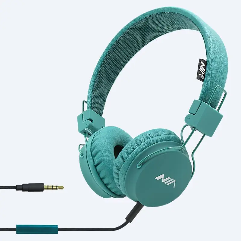 Hot Sell Braided Cable 3.5mm Jack Plug Headphone with Microphone On Ear Wired Headphones Stereo Wire Headset