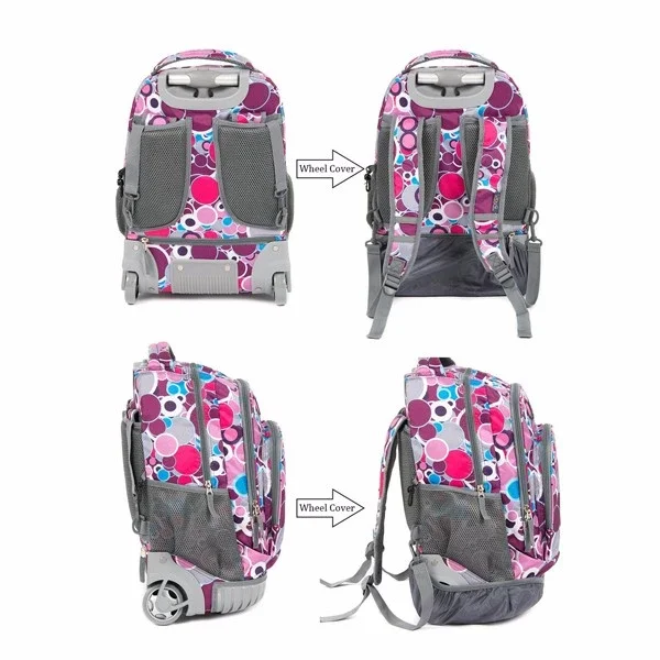 
Customized New Kids Trolley School Bag 18 Inch Oversize Load Bag School Wheel Backpack 