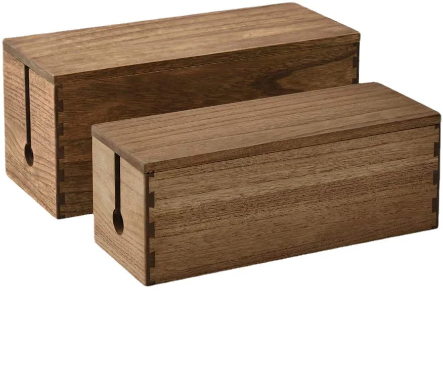 Wooden storage box home entrance key storage box desktop organization storage box multi grid classification