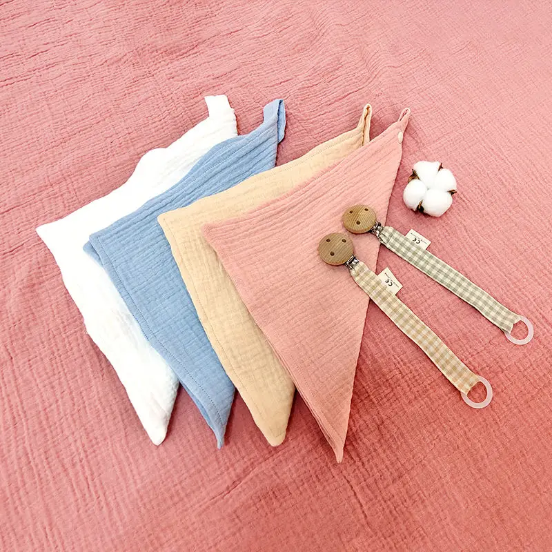 Super Breathable Cloth Saliva Towel Square Shape 100% Organic Cotton Baby Security Blanket Muslin Comforter Towel for Babies